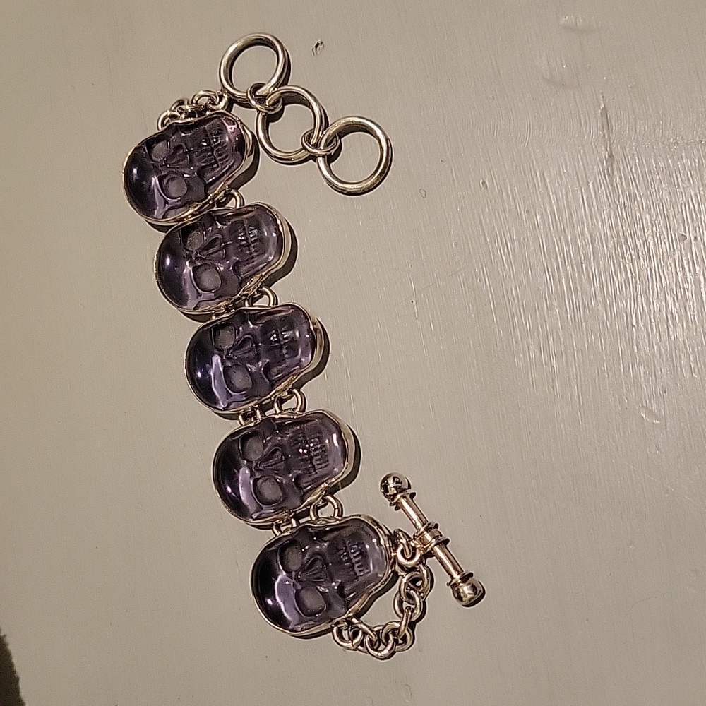 Amethyst Skull Sterling Silver bracelet